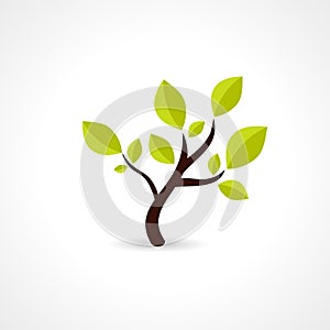Green Tree. Eco Tech. Ecology Design Background Illustration