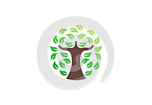 Green tree environmental, vector logo