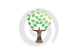 Green tree environmental, vector logo