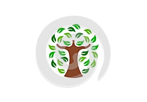 Green tree environmental, vector logo