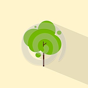 Green tree flat eco icon vector symbol