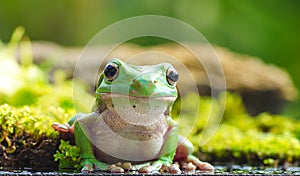 green tree frog portrait