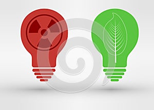 Green tree growing in a bulb, go green concept