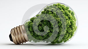 Green Tree Growing Inside Lightbulb