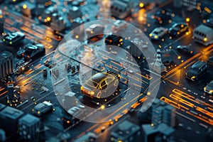 A green tree growing on a microchip, symbolizing the integration of nature and technology