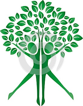Green tree human bodies logotype photo