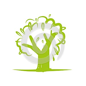 Green tree icon for your design