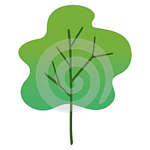 Green Tree Illustration Flat Design Icon Vector Template