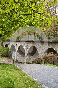 Green tree leaves over bridge in Konigswinter