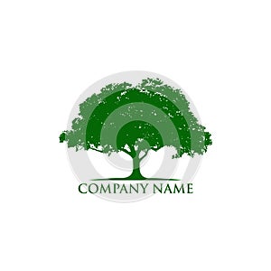 Green tree logo design vector realist