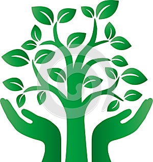 Green tree logotype environ photo