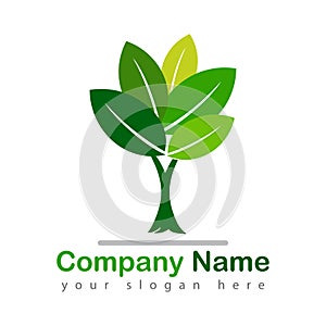 Green tree logotype vector illustration