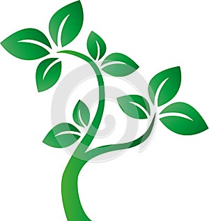 Green tree milieu environ logotype