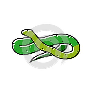 green tree python animal snake color icon vector illustration