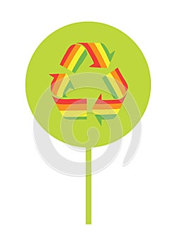 Green tree and recycle