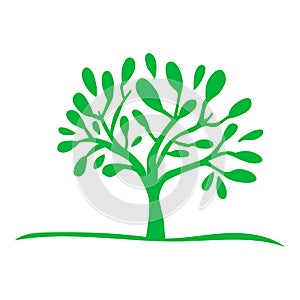 Green tree silhouette Icon