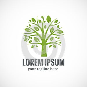 Green tree vector logo design template