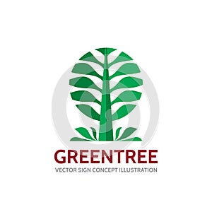 Green tree - vector logo template concept illustration in flat style. Landscape forest creative sign. Nature symbol.