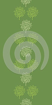 Green trees stripes vertical seamless pattern