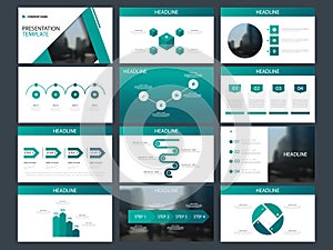 Green triangle Bundle infographic elements presentation template. business annual report, brochure, leaflet, advertising flyer, photo