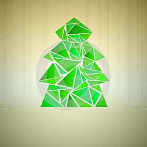 Green triangle tree cluster vector