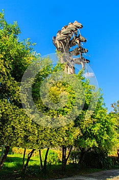 The green trre foreground of Naga protect the Buddha from dange