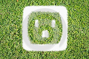 Green turf logo power outlet