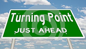 Green Turning Point Next Exit sign