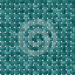 Green turquoise woody rattan wicker weave seamless pattern texture background