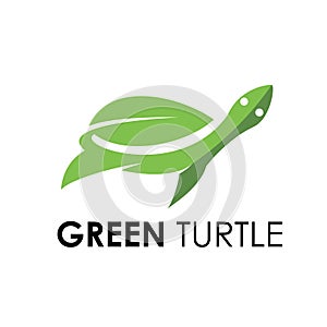 Green turtle logo design concept