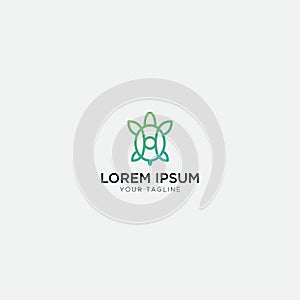 Green turtle and natural logo modern
