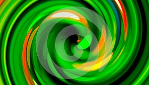 Green twirl circular wave Background.