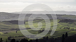 Green typical Tuscany landscape in Italian region