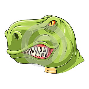 Green tyrannosaurus head mascot