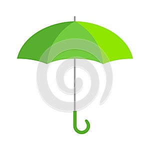 Green umbrella isolated on white, 3d vector illustration