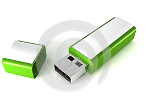 Green usb flash drive memory stick