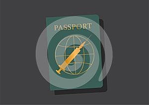 Green vaccine passport vector illustration