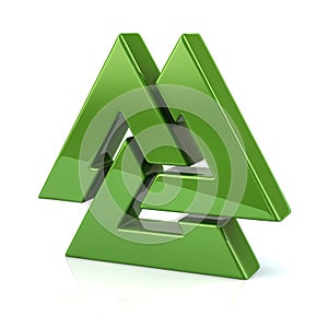 Green Valknut symbol