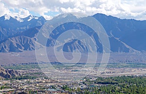 Green valley and beautiful mountain at Leh, HDR