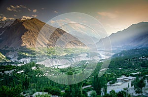 Green valley in Karakorum