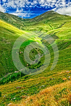 Green valleys in the Pyrenees