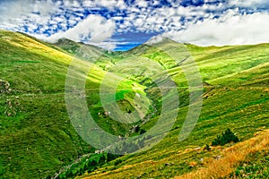 Green valleys in the Pyrenees