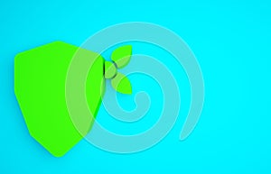 Green Vandal icon isolated on blue background. Minimalism concept. 3d illustration 3D render