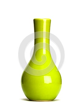 Green vase isolated photo