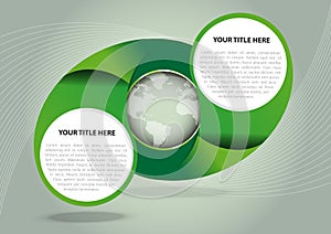 Green vector abstract background with globe