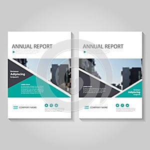 Green Vector annual report Leaflet Brochure Flyer template design, book cover layout design, Abstract blue presentation templates