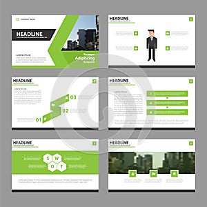 Green Vector annual report Leaflet Brochure Flyer template design, book cover layout design, Abstract green presentation templates