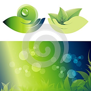 Green vector background clean nature eco