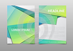 Green vector background company headline report template mockup