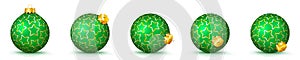 Green Vector Christmas Balls Set with Texture - X-Mas Baubles